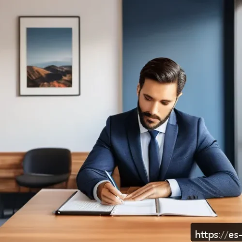 경영컨설턴트 실무 기술 - A professional business consultant actively listening to a client in a modern Spanish office setting...